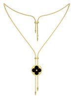 Колье из лимонного золота c ониксом и перламутром