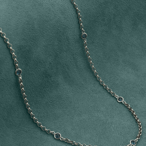 Цепь из белого золота 585 пробы c топазом London