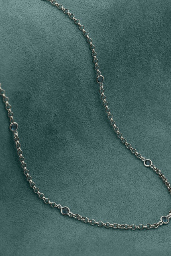 Цепь из белого золота c топазом London