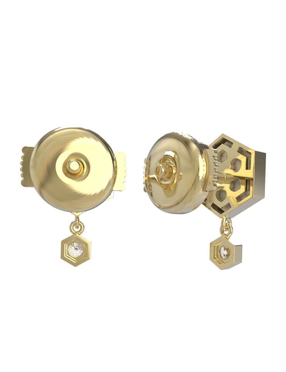 Серьги из лимонного золота c бриллиантами, лазуритом и перламутром