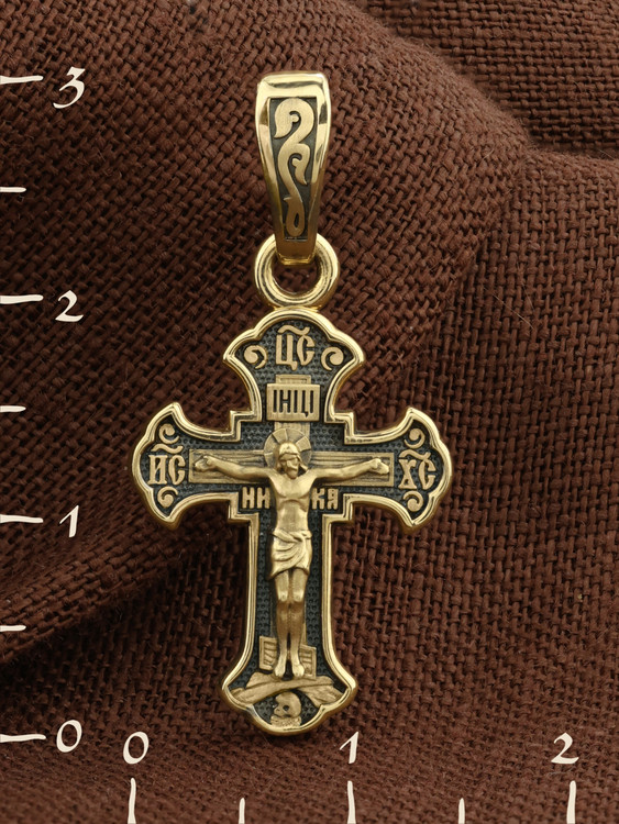 Крест из лимонного золота 585 пробы