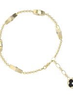 Браслет из лимонного золота c бриллиантами, ониксом и перламутром