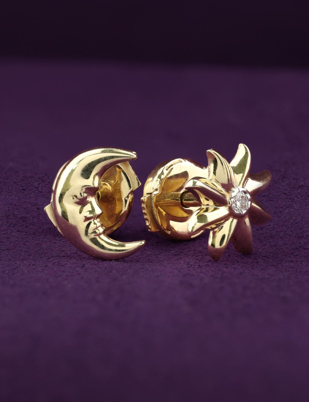 Серьги из лимонного золота c бриллиантами