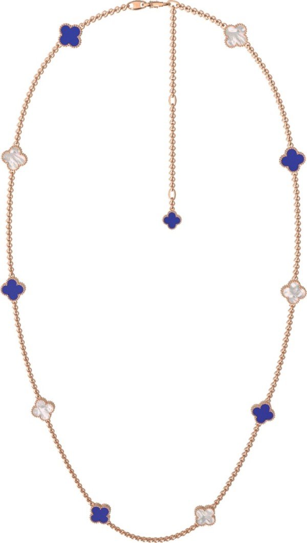 Колье из золота c лазуритом и перламутром