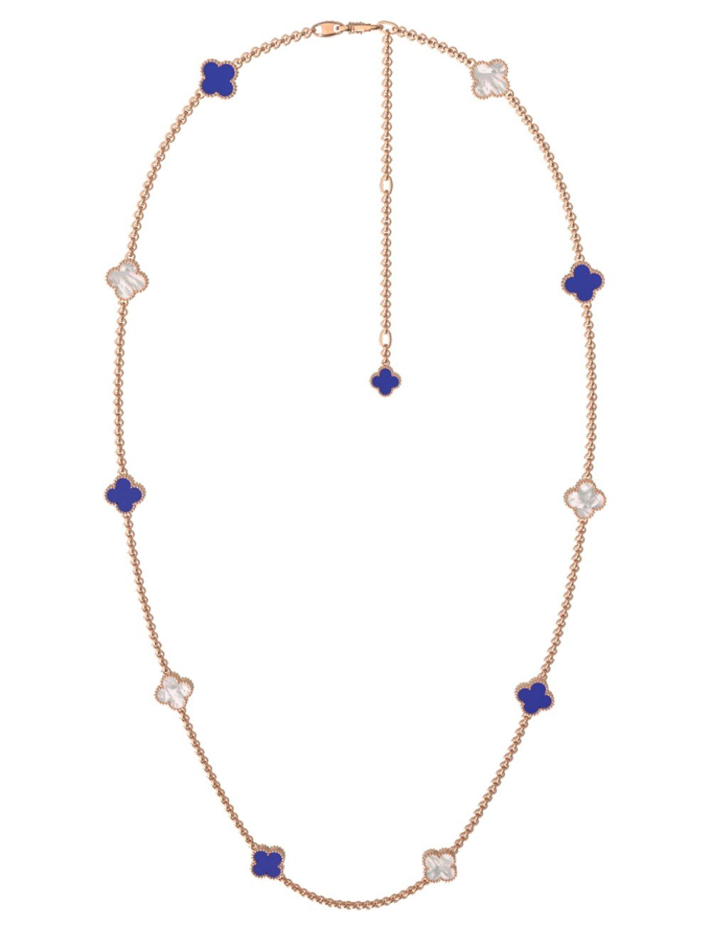 Колье из золота c лазуритом и перламутром