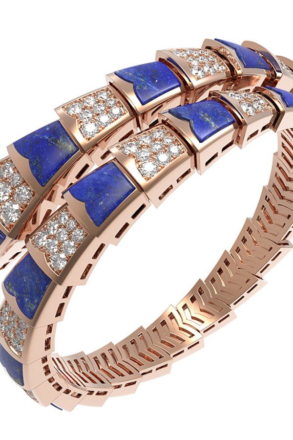 Браслет из золота c бриллиантами и лазуритом