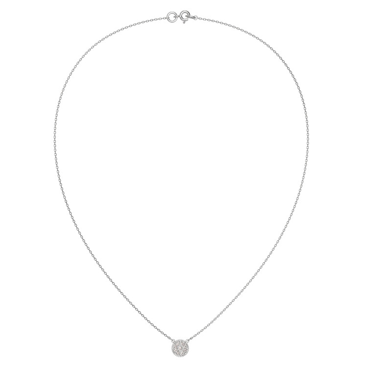 Колье из белого золота 585 пробы c бриллиантами и перламутром