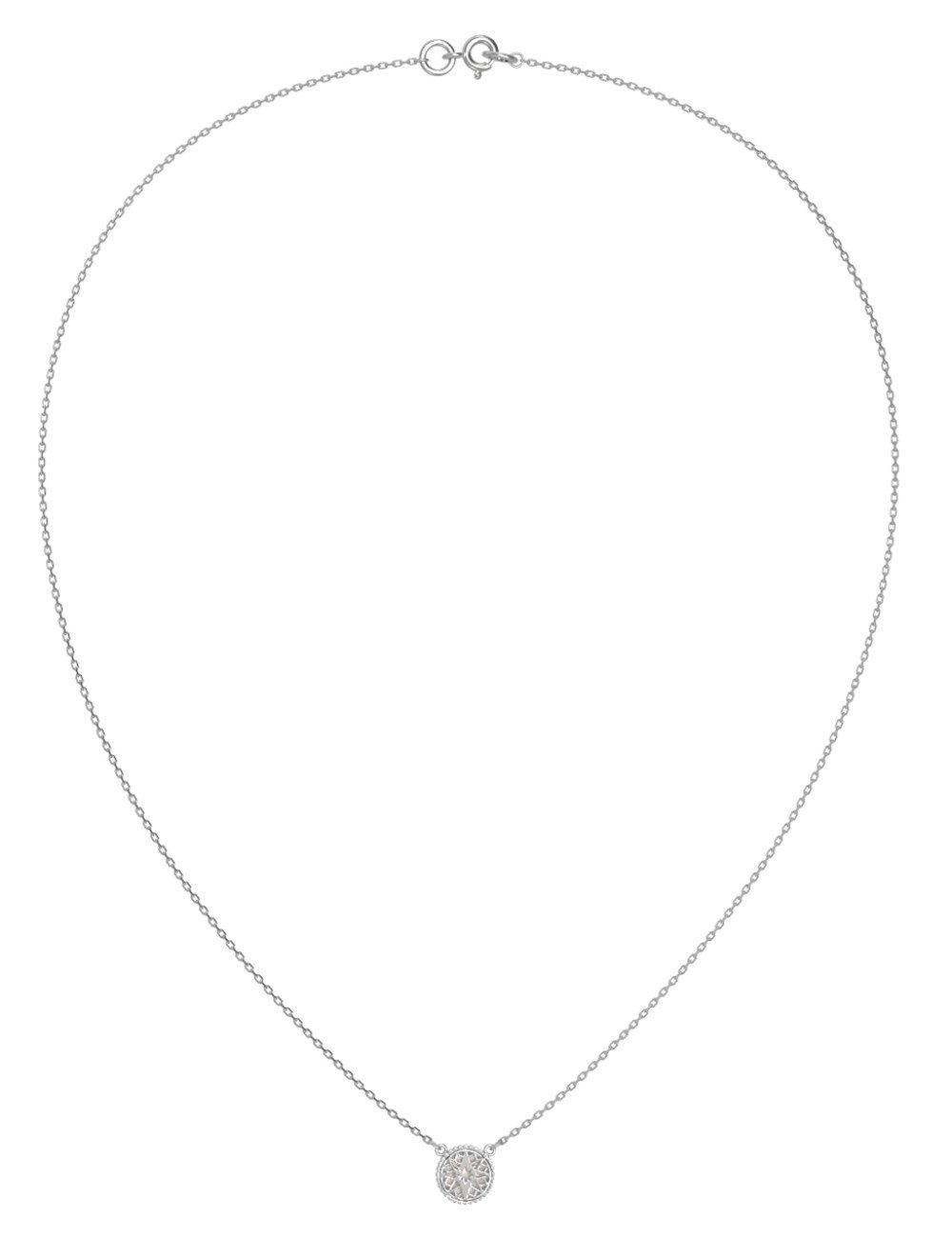 Колье из белого золота c бриллиантами и перламутром