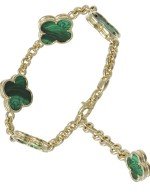 Браслет из лимонного золота c малахитом