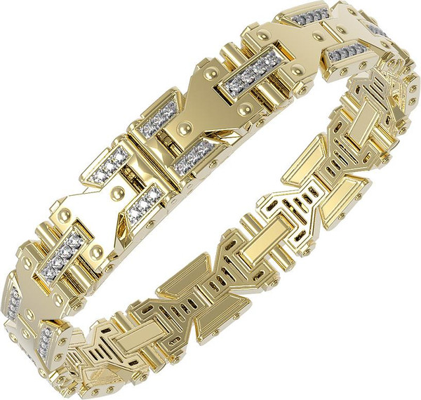 Браслет из лимонного золота 585 пробы c бриллиантами