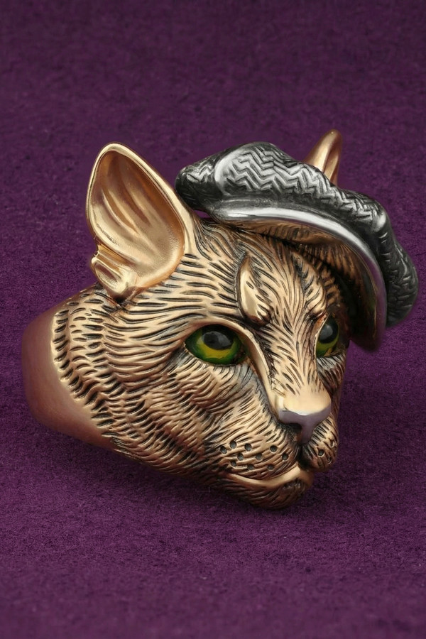 Кольцо из красного золота 585 пробы c эмалью