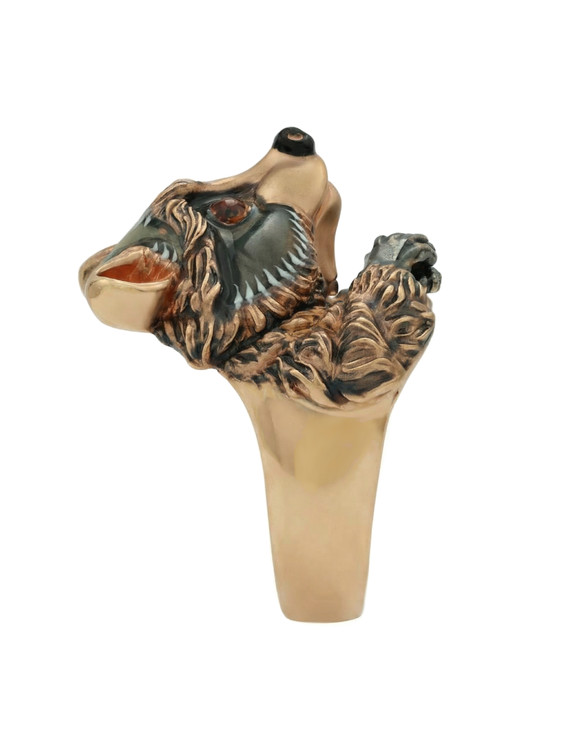 Кольцо из красного золота 585 пробы c эмалью