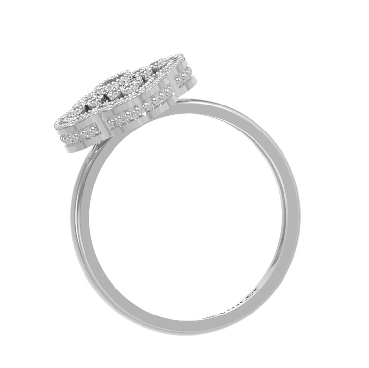 Кольцо из белого золота 585 пробы c бриллиантами