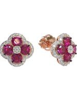 Серьги из золота c бриллиантами и рубином