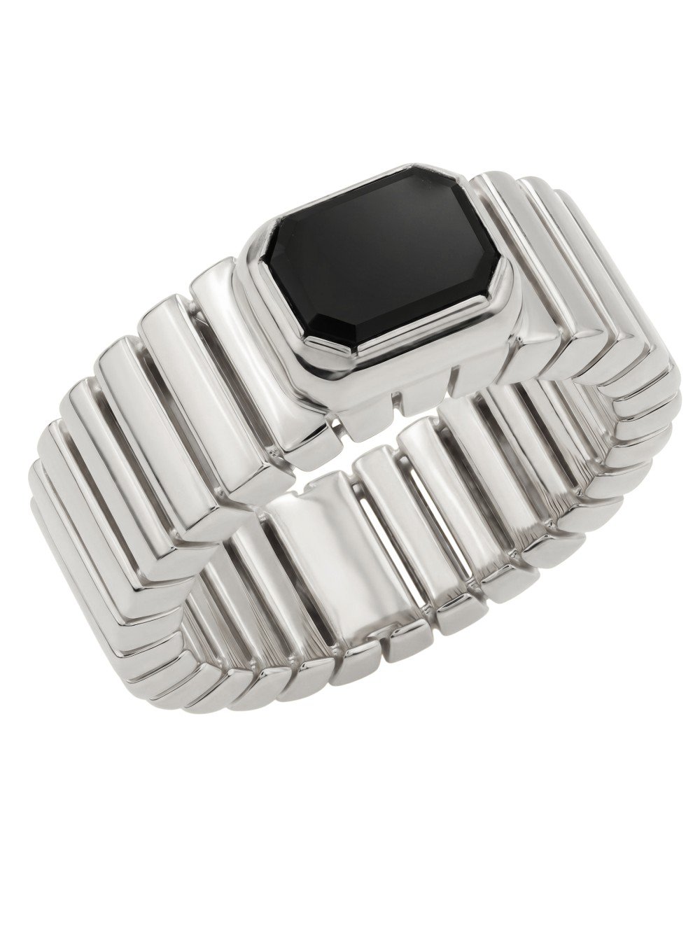 Кольцо из белого золота c ониксом