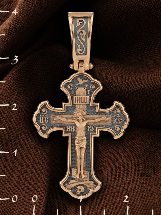 Крест из красного золота 585 пробы