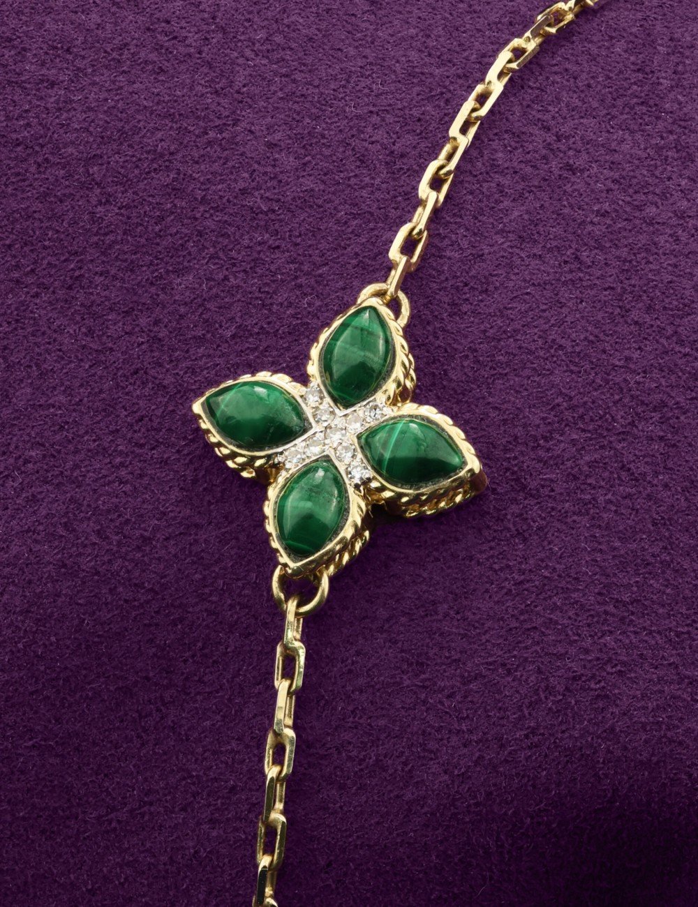 Браслет из лимонного золота c бриллиантами и малахитом