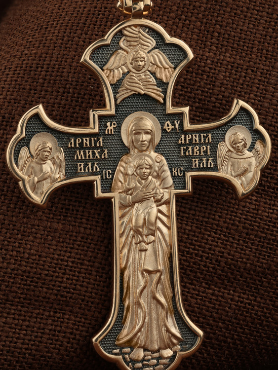 Крест из красного золота 585 пробы