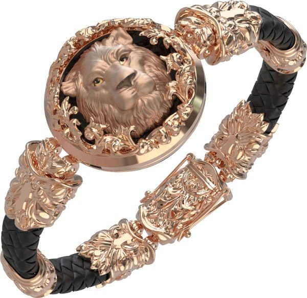 Браслет из золота c шнурком и ониксом