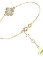 Браслет из лимонного золота c перламутром