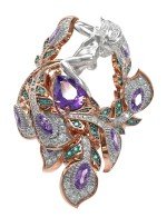 Кольцо из золота c фианитом и аметистом