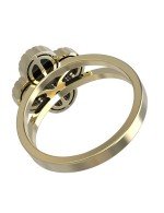 Кольцо из лимонного золота c бриллиантами и ониксом