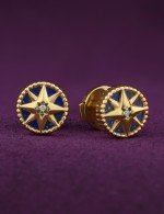 Серьги из лимонного золота c бриллиантами и лазуритом