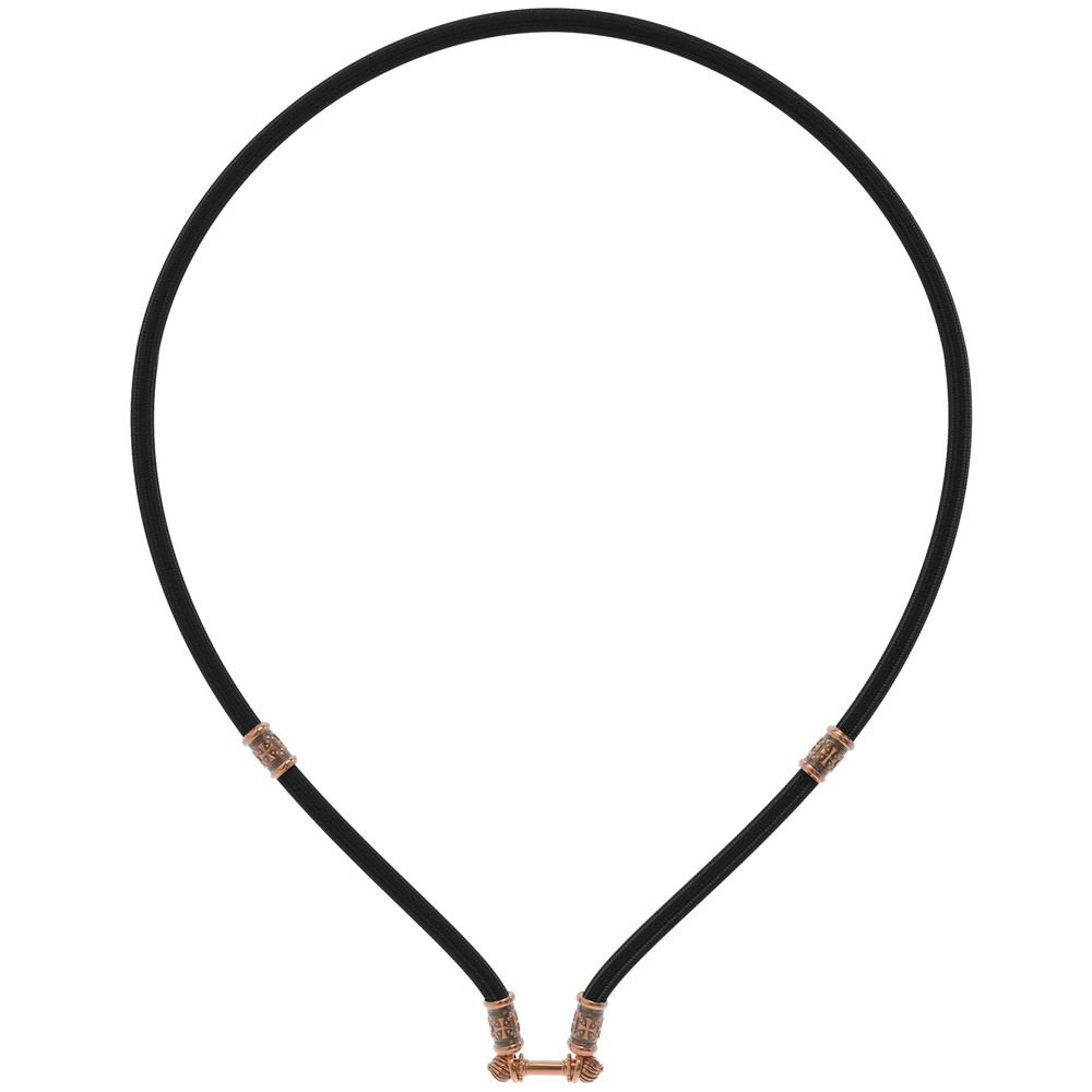 Цепь-шнурок шелк из красного золота 585 пробы c шёлковым шнурком