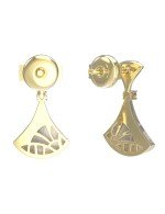 Серьги из лимонного золота c бриллиантами и перламутром