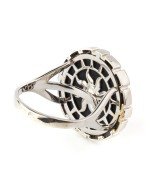 Кольцо из белого золота c эмалью и ониксом