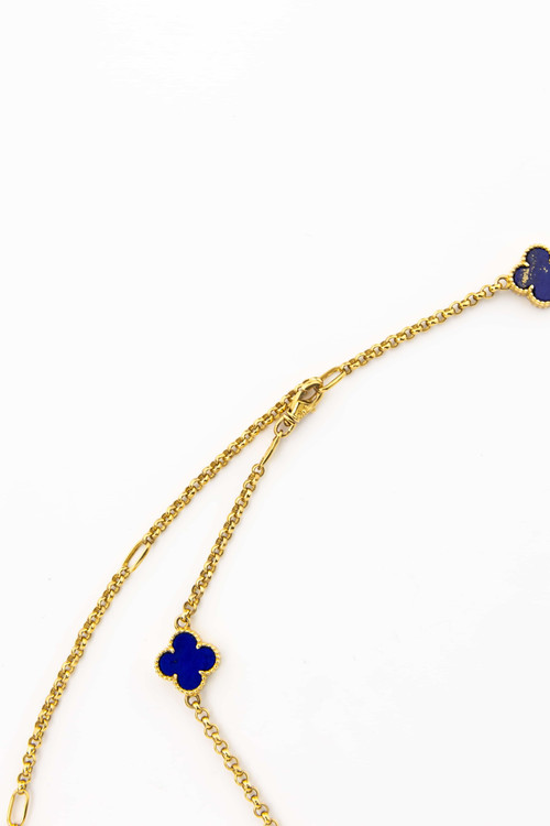 Колье из лимонного золота 585 пробы c лазуритом