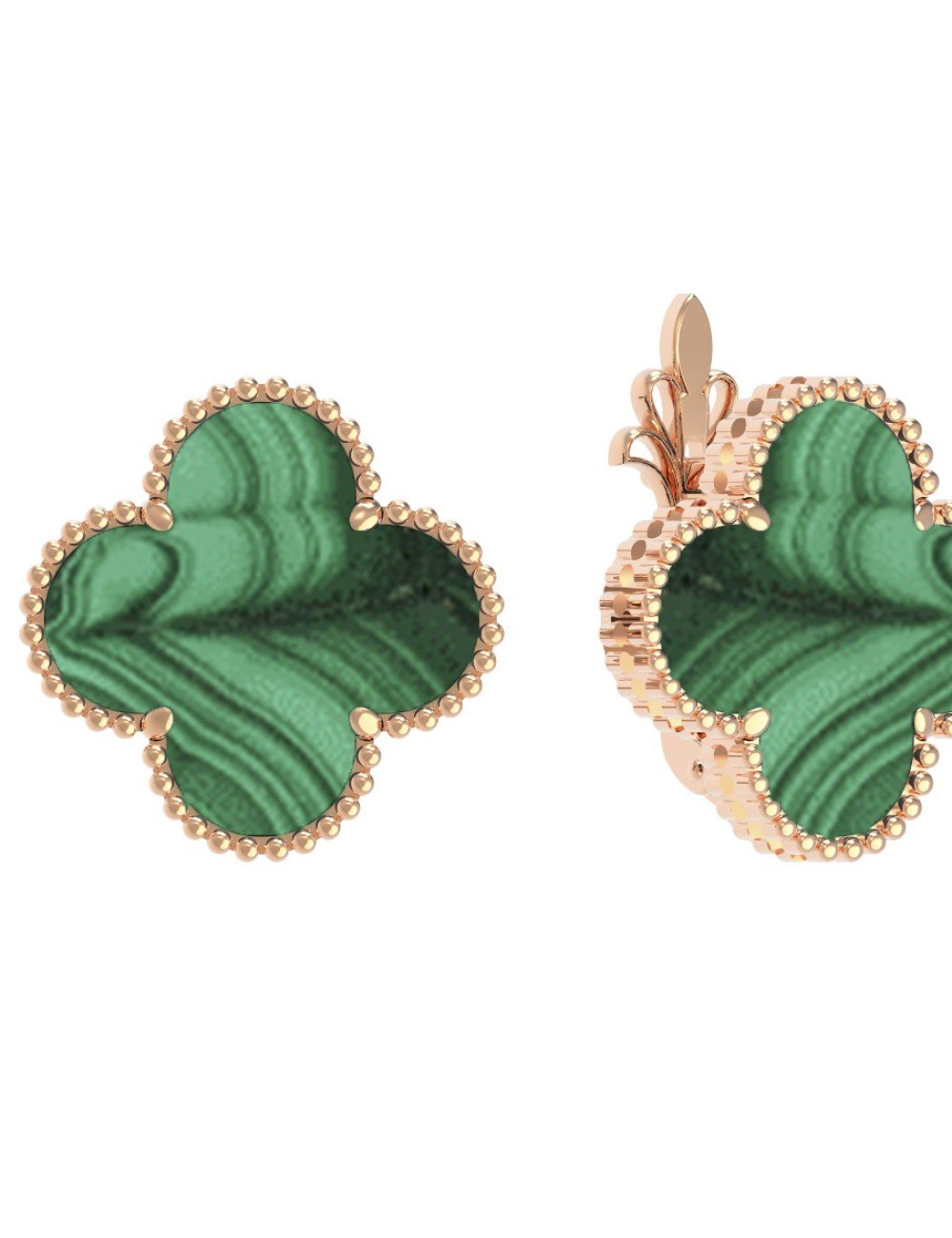 Серьги из золота c малахитом