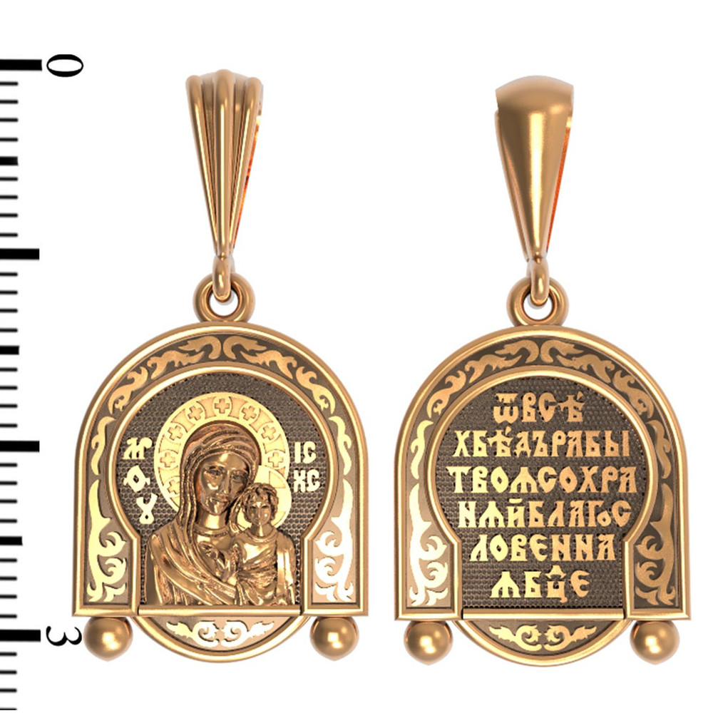 Образок из красного золота 585 пробы