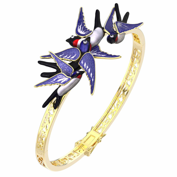 Браслет из лимонного золота 585 пробы c эмалью