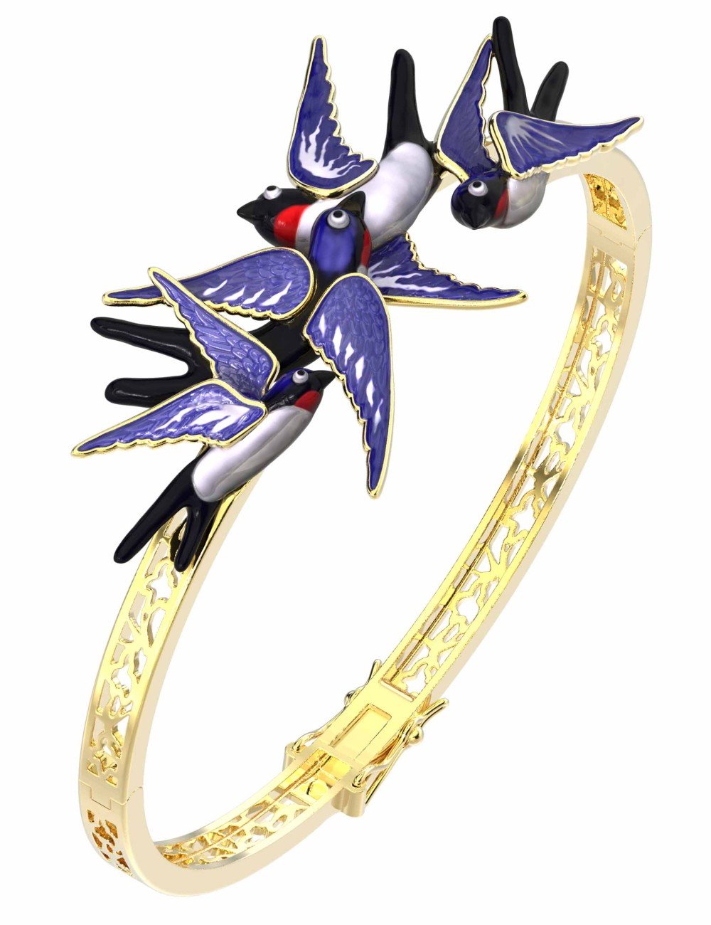 Браслет из лимонного золота c эмалью