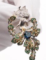 Брошь из лимонного золота c фианитом и топазом London