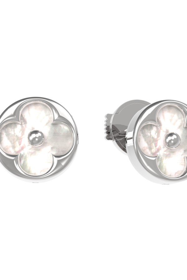 Серьги из белого золота c перламутром