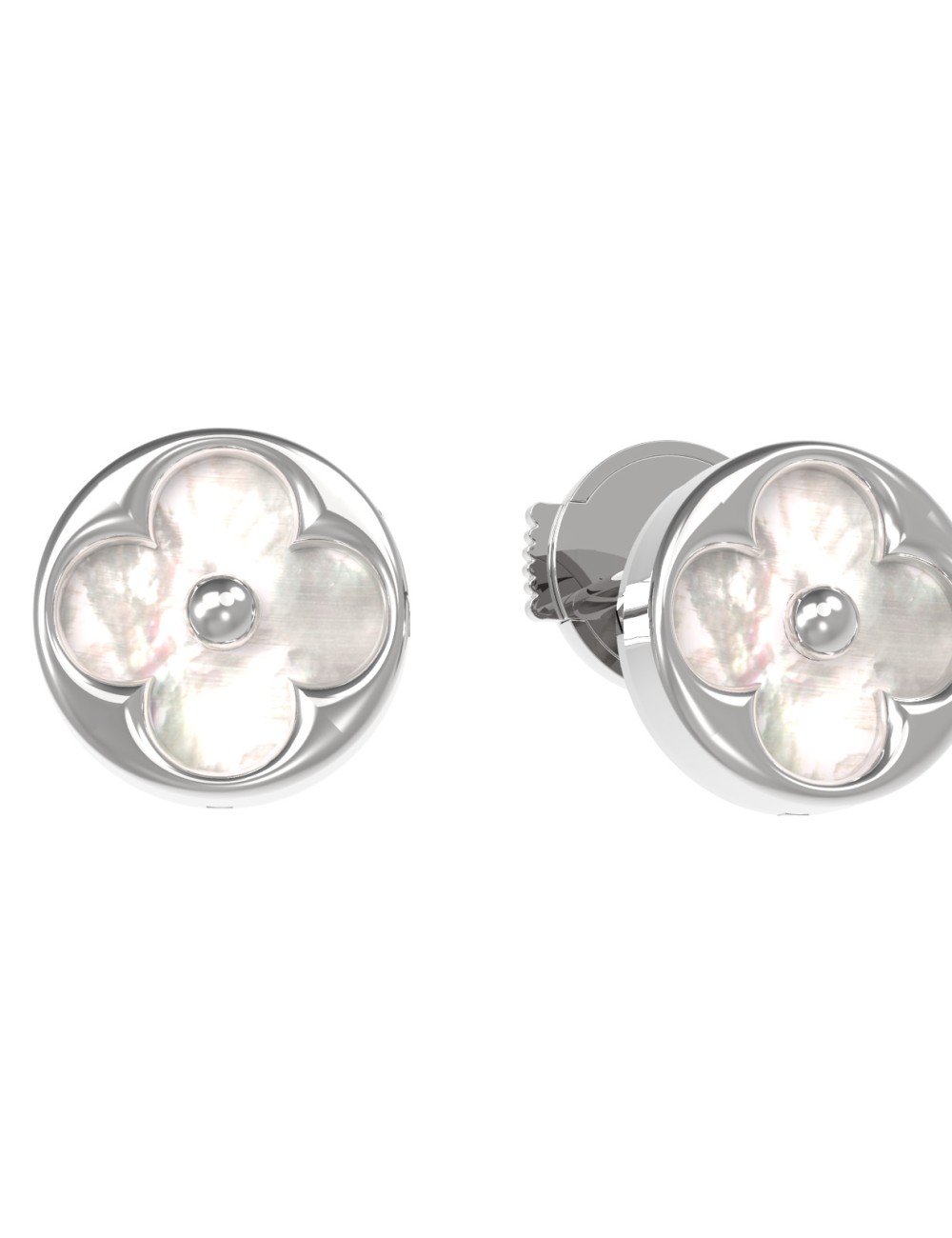 Серьги из белого золота c перламутром
