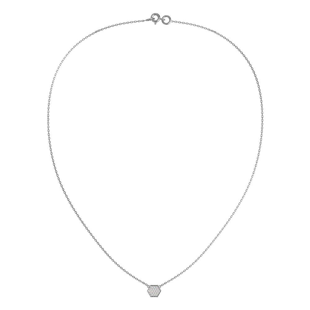 Колье из белого золота 585 пробы c бриллиантами