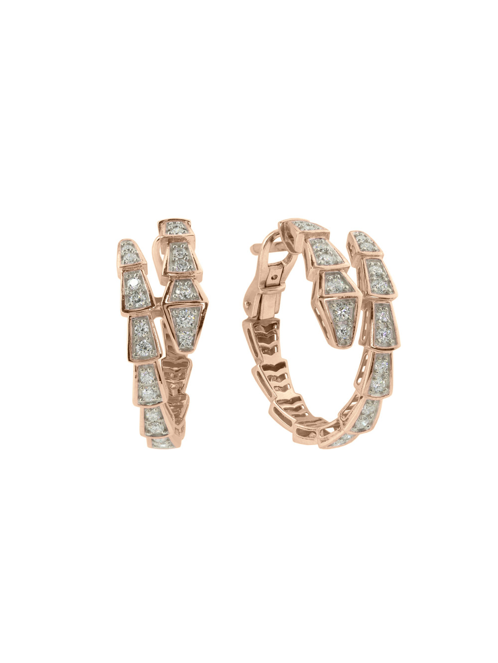 Серьги из красного золота 585 пробы c бриллиантами