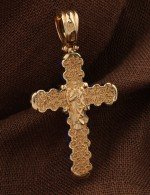 Крест из золота c лазуритом