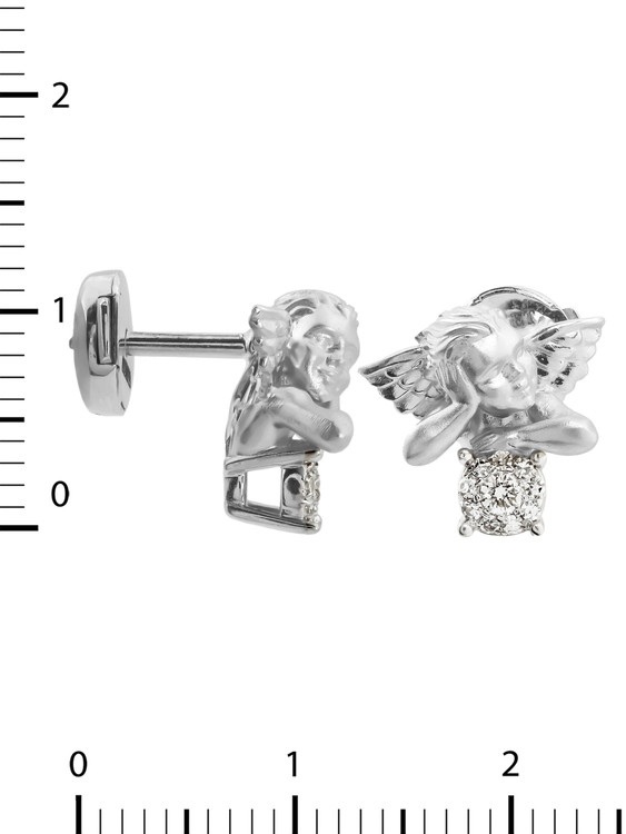 Серьги из белого золота 585 пробы c бриллиантами