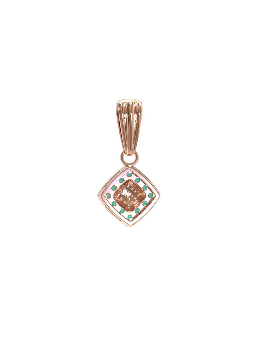 Подвеска из золота c бриллиантами и изумрудом