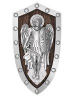 Образок из белого золота c эбеновым деревом