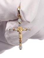 Крест из лимонного золота c агатом