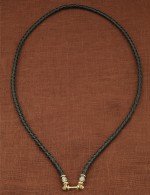 Гайтан из лимонного золота c кожаным шнурком