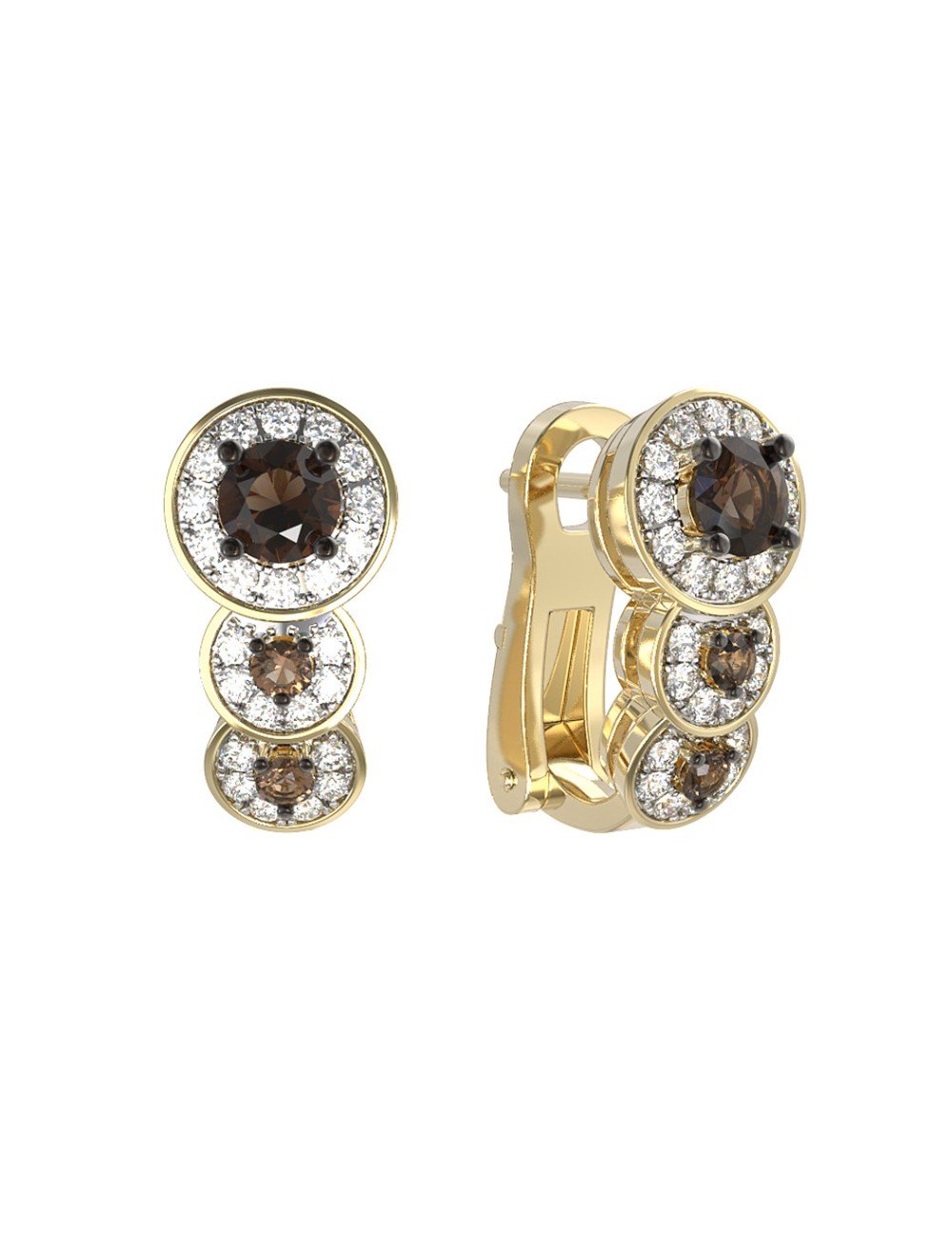 Серьги из лимонного золота c бриллиантами