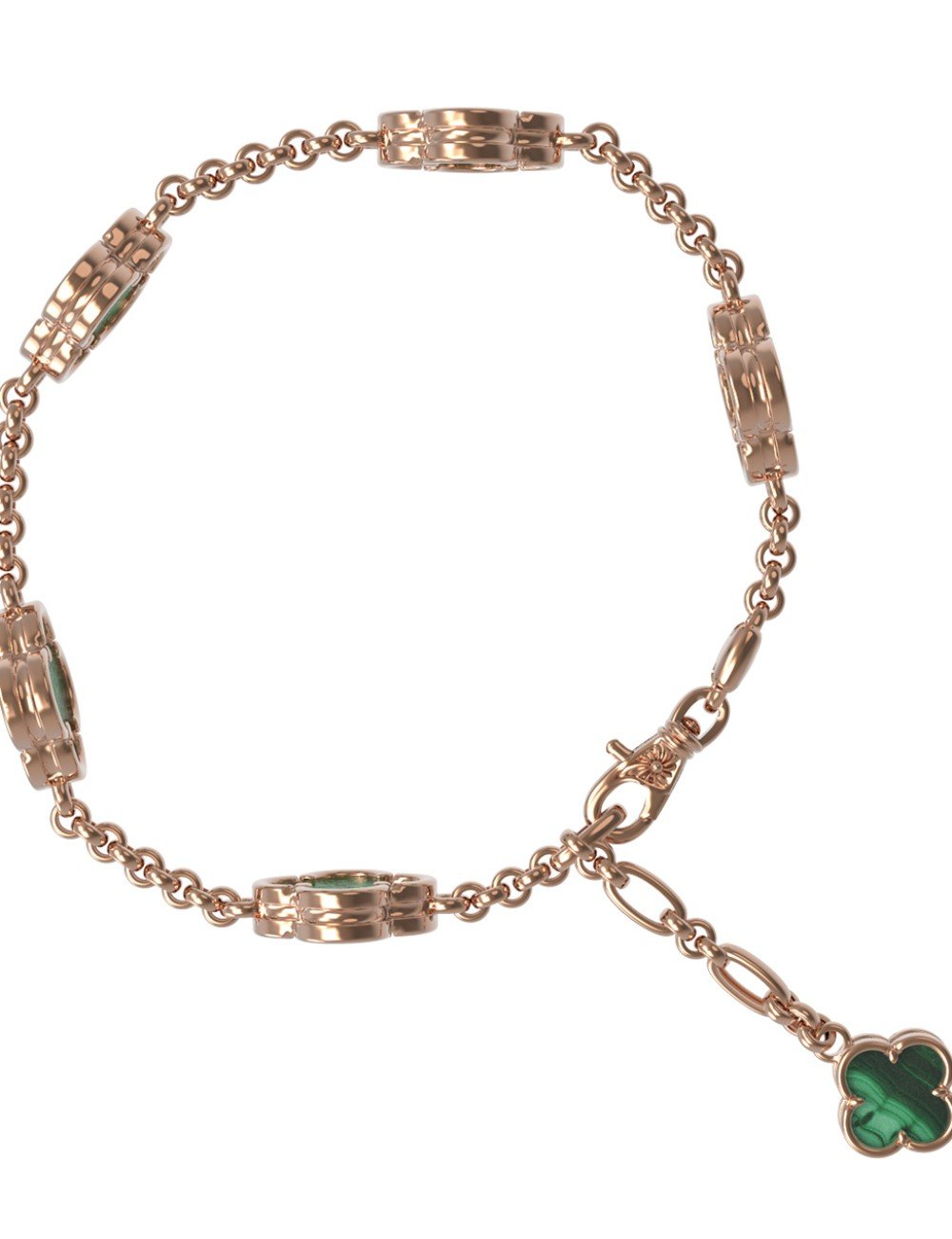 Браслет из золота c малахитом