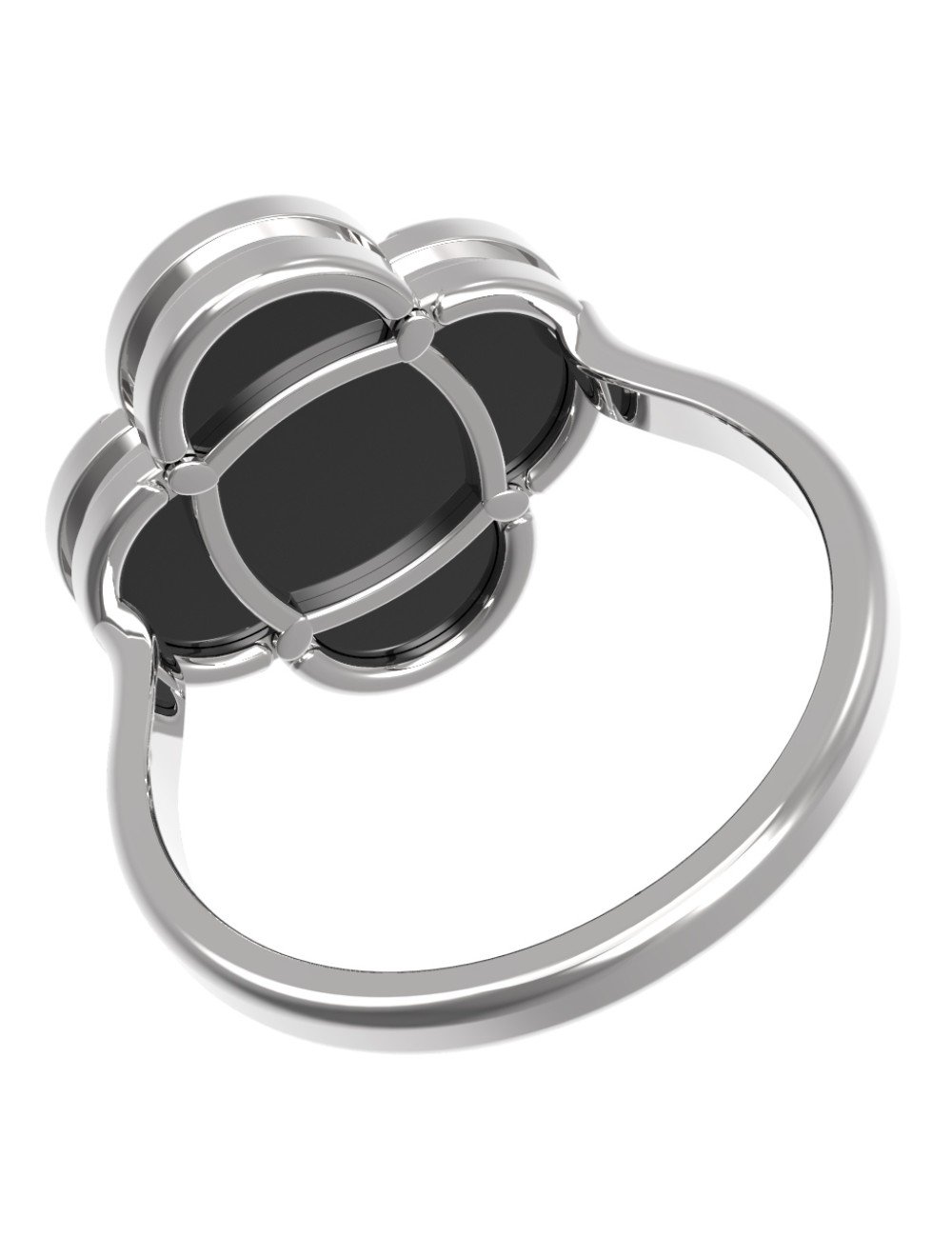 Кольцо из белого золота c ониксом