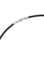 Гайтан из белого золота c кожаным шнурком